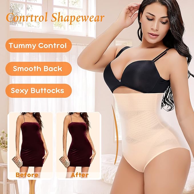 Tummy Control Shapewear Panties for Women High Waisted Body Shaper Slimming Shapewear Underwear Girdle Panty-StrideForce Fitness