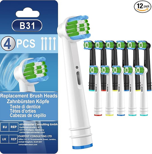 12PCS Gum Care Replacement Toothbrush Heads Compatible with Oral B Braun,Electric Toothbrush Heads Brush Heads Compatible with Oral B Pro 1000/1500/500,Smart,Vitality, Triumph Series