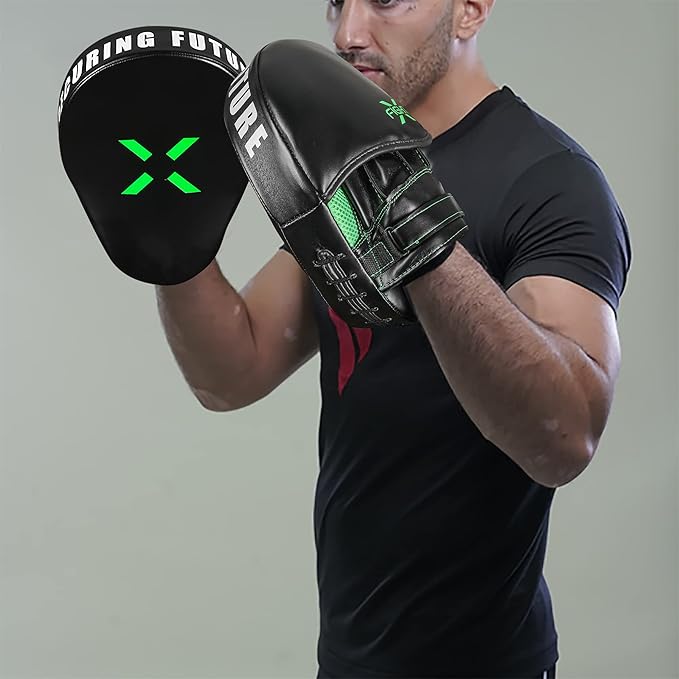 Punching Mitts for Boxing Leather Curved Punch Mitts Men & Women MMA Training Equipment Muay Thai Sparring Training Mitts MMA Hitting Pads Available Multiple Colors-StrideForce Fitness