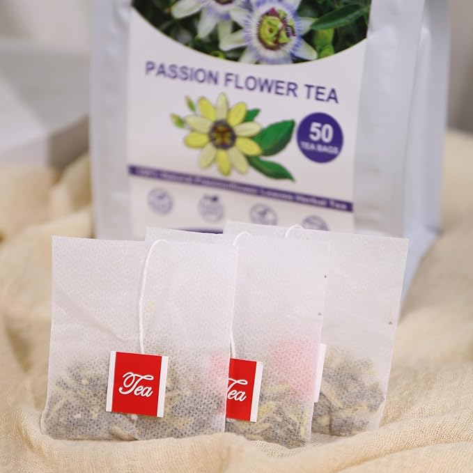 TEARELAE - Passion Flower Tea, 50 Count - Pure Passionflowers Leaves Tea Bags - Pasiflora Tea for Relaxation & Sleep- Non-GMO - Caffeine-Free-StrideForce Fitness