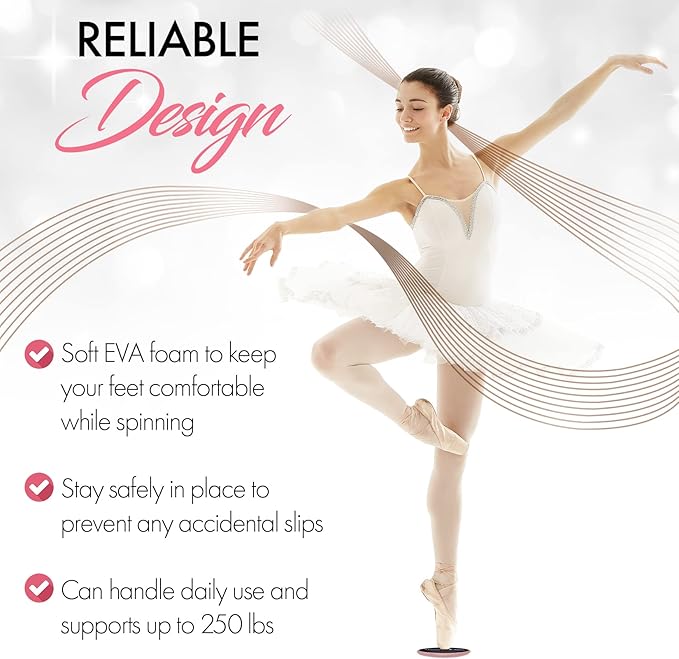 Ballet Pirouette Disc for Dancers - Portable Turn Disc for Dancing on Releve, Gymnastics and Ice Skaters - for Better Pirouette Technique, Releve, Turns and Dance Spinning-StrideForce Fitness