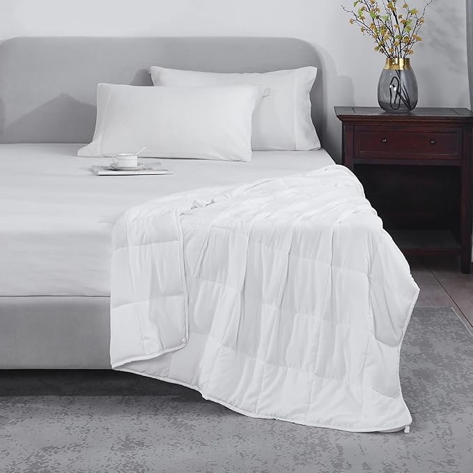 L'AGRATY Weighted Blanket - 60"x80" 15lbs Cooling Breathable Heavy Blanket Microfiber Material with Glass Beads for Adult All-Season Summer Fall Winter Soft Thick Comfort-StrideForce Fitness
