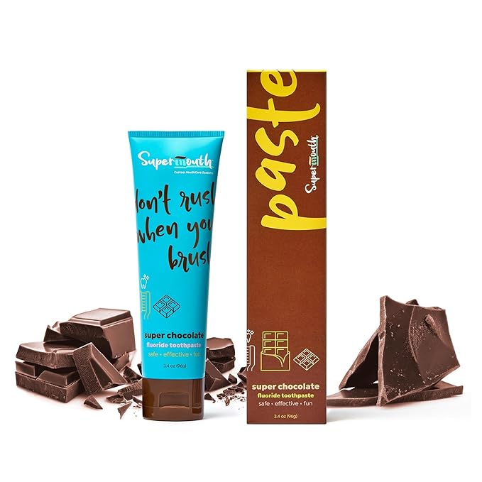 SuperMouth Fluoride Toothpaste - Adults & Kids, Fights Cavities, Whitens, Nano Hydroxyapatite, Dentist Developed, Safe Clean Ingredients, Gentle on Sensitive Teeth, Vitamins D3 & K2, 4 Tasty Flavors