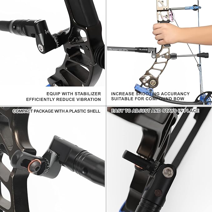 Single Side Adjustable V-Bar Mount Bow Stabilizer Quick Disconnect Rod for Compound Bow,High-Performance Compound Bow Stabilizer-StrideForce Fitness