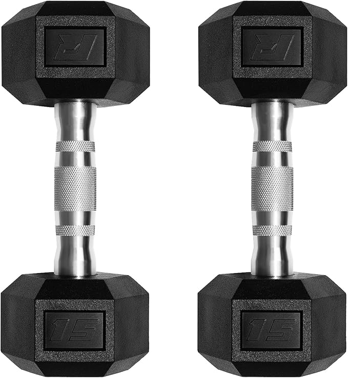 RitFit 5-650 LBS PVC Encased Hex Dumbbell Sets with Optional Rack for Home Gym, Hand weight with Chrome Handle for Strength Training, Workouts-StrideForce Fitness