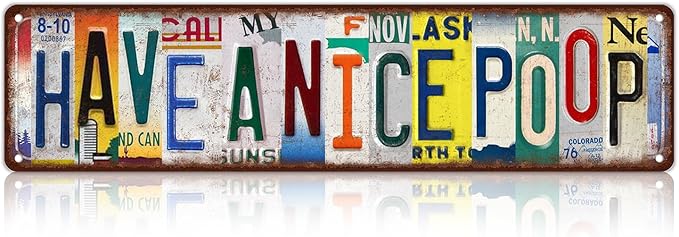Vintage Have a Nice Poop Wall Decor Bathroom Street Signs Metal Tin Signs 16 x 4 Inches-StrideForce Fitness