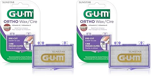 GUM - 723RQC Orthodontic Wax with Vitamin E and Aloe Vera, for Braces, Wires & Partial Dentures (Pack of 2)
