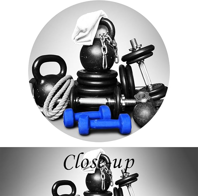 KREATIVE ARTS Large 5 Panel Wall Art Fitness Equipment Canvas Prints Black and Blue Gym Pictures for Boys Men Bedroom Artwork Painting Home Decor Sportsman Gifts Decoration-StrideForce Fitness