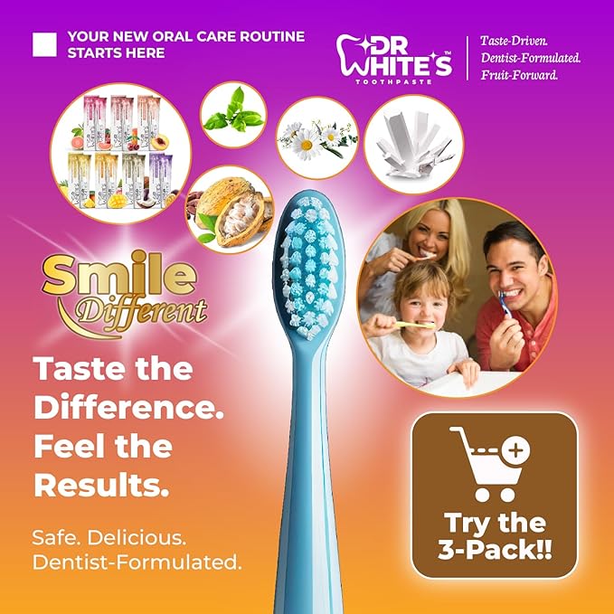 Dr. White’s Fluoride-Free nHA Toothpaste; Dentist-Formulated, Nano Hydroxyapatite + Xylitol, Sensitivity Relief Complex™, Mint-Free, Enamel Safe, Swallow-Safe (3.5 Oz, Mango Joy)