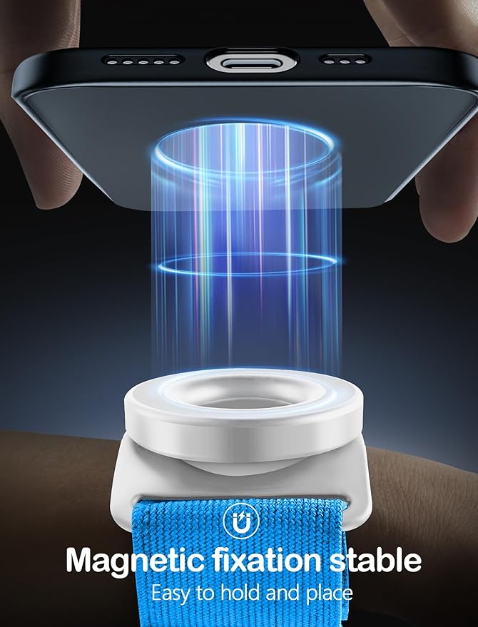 TOPGO Running Phone Holder for iPhone [360° Rotatable & Upgrade Anti-Drop] Magnetic Wrist Phone Holder, Armband Cell Phone Holder Compatible with magsafe iPhone 17 Pro Max and Android - Blue-StrideForce Fitness