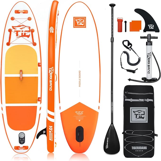 Inflatable Paddle Board with Premium SUP Board Accessories, Allround Paddle Boards for Adults/Kids,Stand Up Paddle Board Defender Collection-StrideForce Fitness
