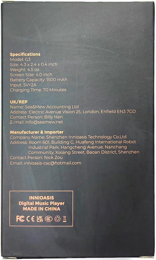 Innioasis MP3 Player with Bluetooth and WiFi, 160GB MP3 Player with Spotify for Kids, 4" Touch Screen Android MP3 MP4 Player with Pandora,Amazon Music,Audible,Libby,Audiobooks(White)-StrideForce Fitness