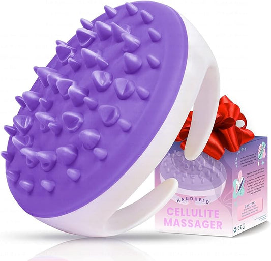 Scala Silicone Cellulite Massager, Bath Shower Scrubber Accessories, Bathroom Toys, Cellulite Remover, Body Massager Tool, Exfoliator, Fat Roller Use with Creams and Oils, Purple-StrideForce Fitness