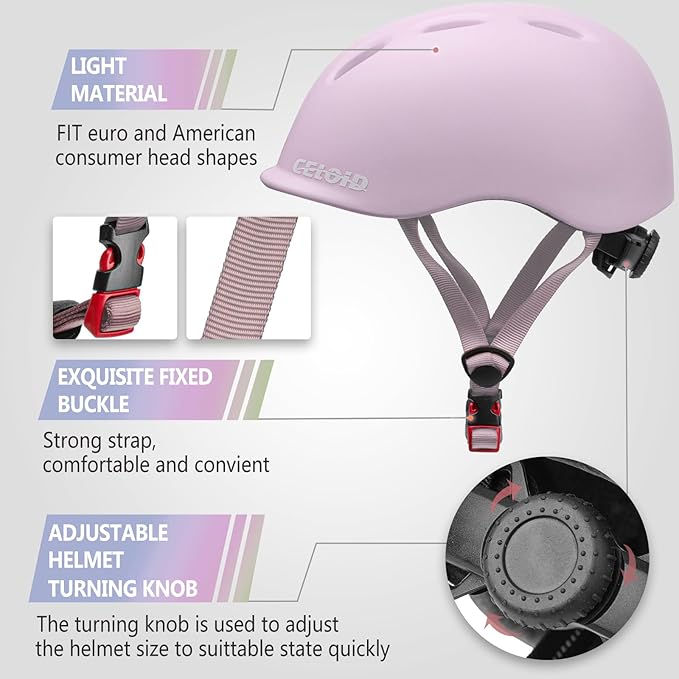 Kids Bike Helmet,Toddler Cyling Helmets for Ages 5-8-9-10-12-14-16Years Youth Boys & Girls,Child Adjustable Multi-Sport Bicycle Skateboard Roller Skate Scooter Balance Skateboarding Helmet-StrideForce Fitness