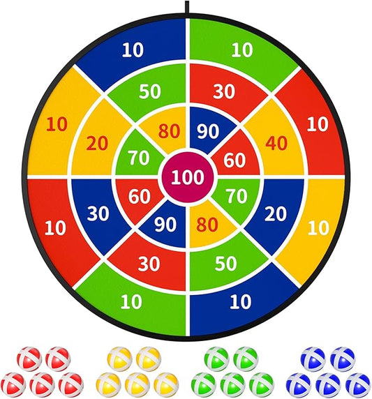 TEMI 29" Large Dart Board for Kids, Boys Toys Dartboards with 20 Balls, Indoor and Outdoor Sport Fun Party Play Game Toys, Birthday Gifts for Boys Girls 3 4 5 6 7 8 9 10 11 12 Years Old-StrideForce Fitness