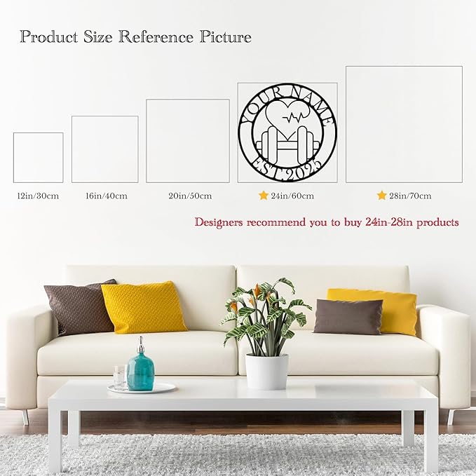 Customized Metal Gym Name Sign, Personalized Sports Room Wall Art,Metal Gym Sign,Unique Fitness Wall Sign, Gym Lovers Unique Gift, Gym Wall Art,Training Center Sign (Style-11)-StrideForce Fitness