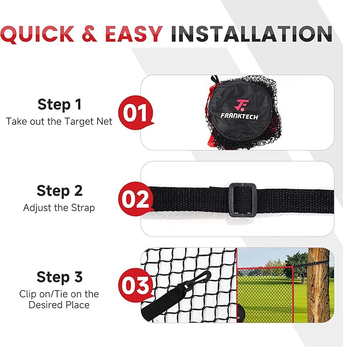 Golf Practice Net - Heavy Duty Driving Range Net with High Impact Chipping Target, Include Carry Bag and Golf Balls for Indoor Outdoor-StrideForce Fitness