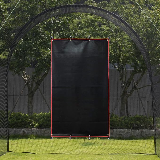 Baseball Batting Cage Backstop with Strike Zone Target - Heavy Duty 4x6/6x8FT PVC Backstop Net for Pitching Practice Backyard Training-StrideForce Fitness