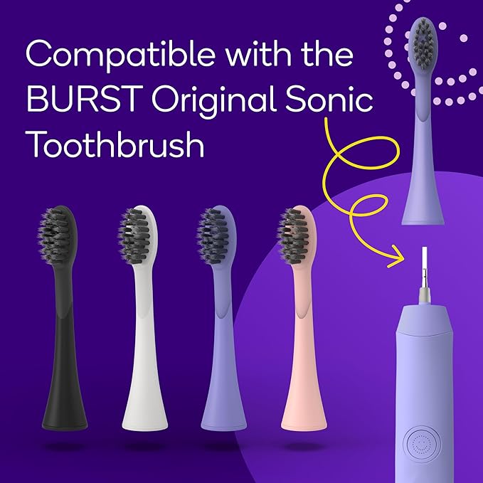 BURST Genuine Replacement Heads for Original Sonic Electric Toothbrush (Lavender/3 Pack) | Ultra Soft Bristles for A Clean Deep | Stain & Plaque Removal
