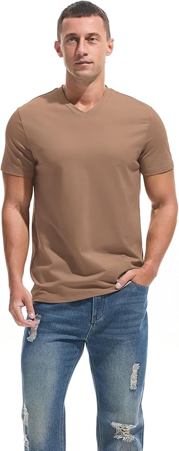 VEIISAR Premium V Neck T Shirts for Men - Modern Fitted Tees Vneck Undershirts-StrideForce Fitness