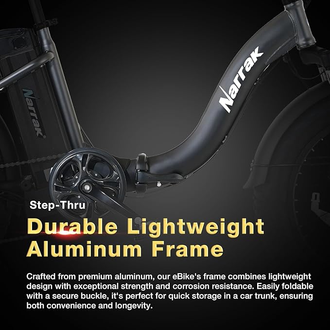 Fat Tire Folding Electric Bike, 48V & 624Wh Lithium Removable Battery, Peak 1100W Brushless Motor, Max Speed 28Mph, M5 Large LCD Display, Suspension, Step-Over/Thru Frame-StrideForce Fitness