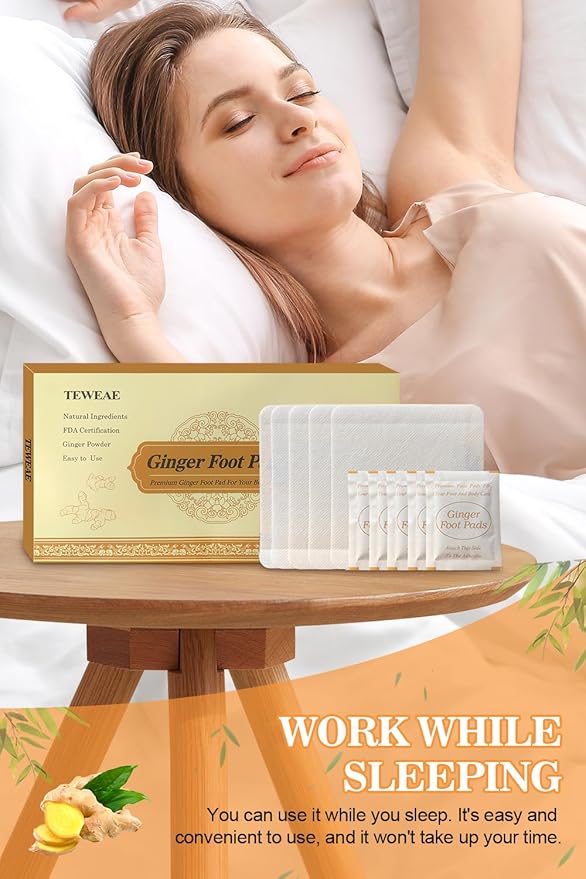 Foot Pads, Ginger FootPads, Natural Ginger Powder Bamboo Vinegar Foot Patches 20 Packs.-StrideForce Fitness