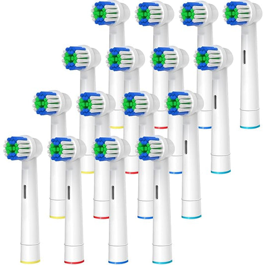 Replacement Toothbrush Heads Compatible with Oral-B Braun, 16 Pcs Professional Electric Toothbrush Heads Brush Heads for Oral B Replacement Heads Refill Pro 500/1000/1500/3000/3757/5000/7000/7500/8000