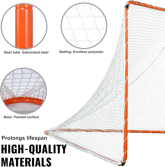 VEVOR Portable Lacrosse Goal - Complete Training Accessory Set with Extended Coverage for Youth and Adults-StrideForce Fitness