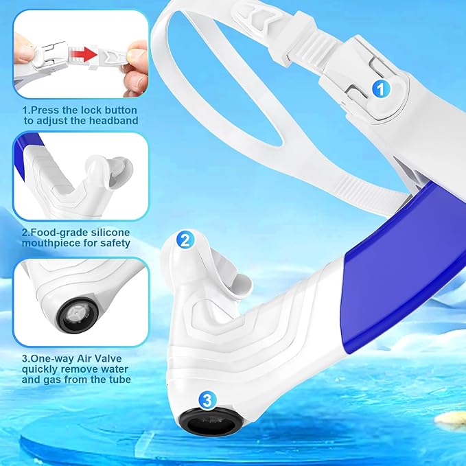 Greatever Detachable Portable Snorkel for Lap Swimming Unisex-Adult Silicone Adjustable Headband One Way Exhaust Valve-StrideForce Fitness