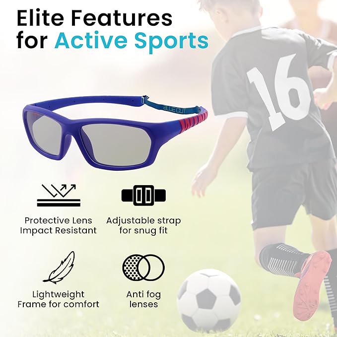 BLUE CUT Sports Protection Goggles, Photochromic Lenses Safety Glasses for Basketball, Pickleball and Outdoor Sports-StrideForce Fitness