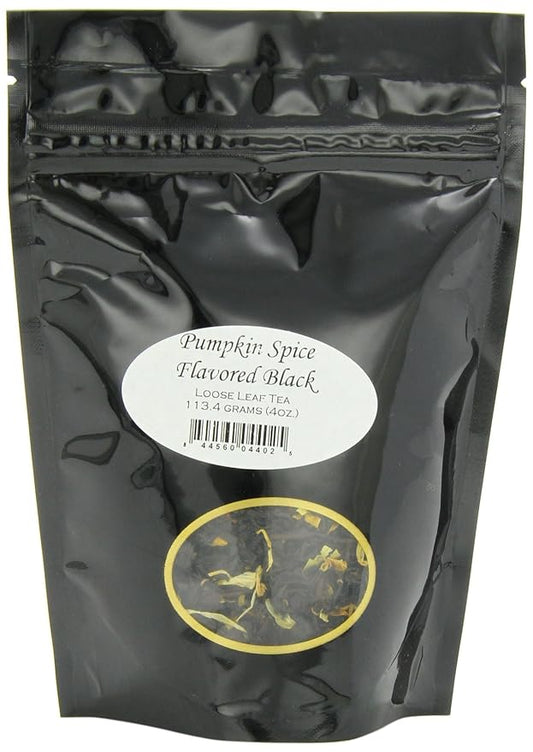 Pumpkin Spice Flavored Loose Leaf Black Tea Pouches - 4oz | Rooibos and Black Tea Blend | Natural Pumpkin and Cinnamon Notes | Cozy Autumn Tea | Small Batch | Fall Spiced Tea for Hot or Iced Use-StrideForce Fitness