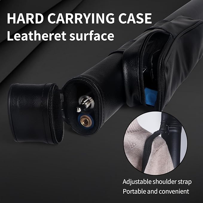 Kmise Professional Pool Cue Stick - 19 20 21oz Canadian Maple Cue Sticks, Low Deflection Shaft with Telescopic Carbon Fiber Extension, Pool Sticks for Aults, Billiard Cue Sticks with Leather Cue Case-StrideForce Fitness