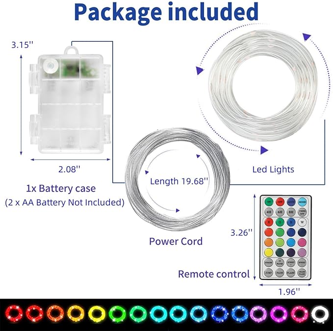 Kayak Paddle Board Lights Kit, IP68 Waterproof Dream Color SUP Glow Light with Remote, Battery Powered Kayak Lights for Night Kayaking SUP Canoes, Marine Pontoon Boats Light (26FT)-StrideForce Fitness