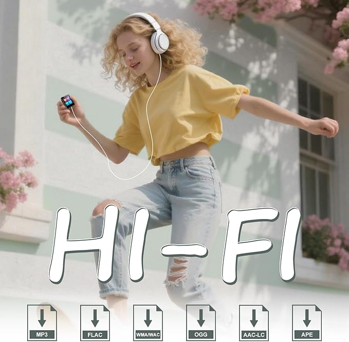 1.8 inch MP3 Player with Bluetooth, 32GB Digital Music Player for Kids, Portable Mini Bluetooth MP3 Player with Speaker Lossless Sound with FM Radio, Voice Recorder, Supports up to 512GB, Black-StrideForce Fitness