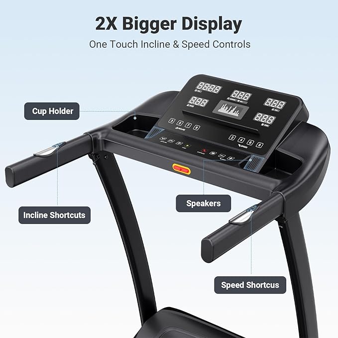 THERUN Incline Treadmill for Running and Walking, 300 lbs Weight Capacity Folding Treadmill with 0-15% Auto Incline, Wide Belt, 3.5HP, App, Heart Rate-StrideForce Fitness