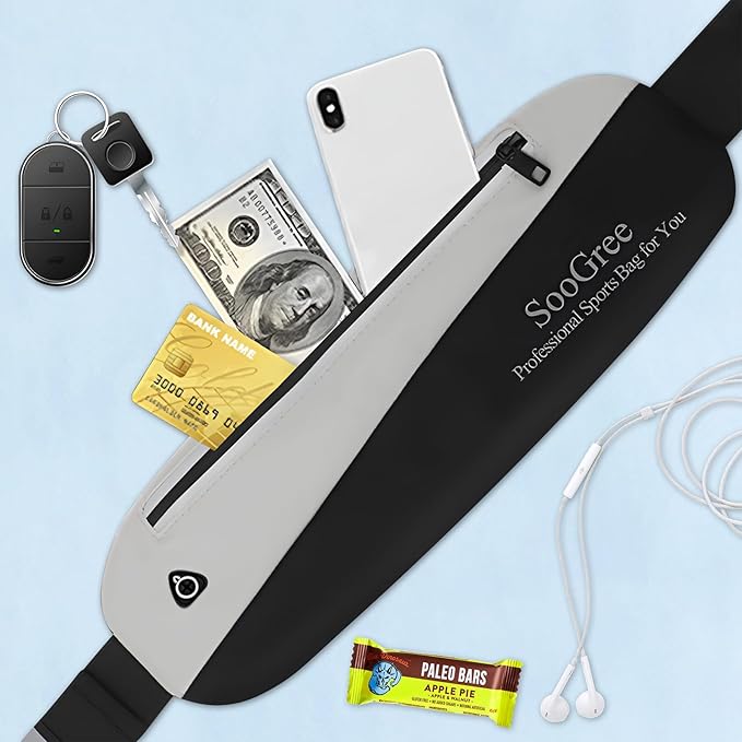 Slim Fanny Packs for Women Men,Waterproof Waist Pack with Reflective Strip Adjustable Strap,Running Belt for Sports Workout Cycling Hiking, Casual Hands-Free Wallets Phone Bag (Style 7)-StrideForce Fitness