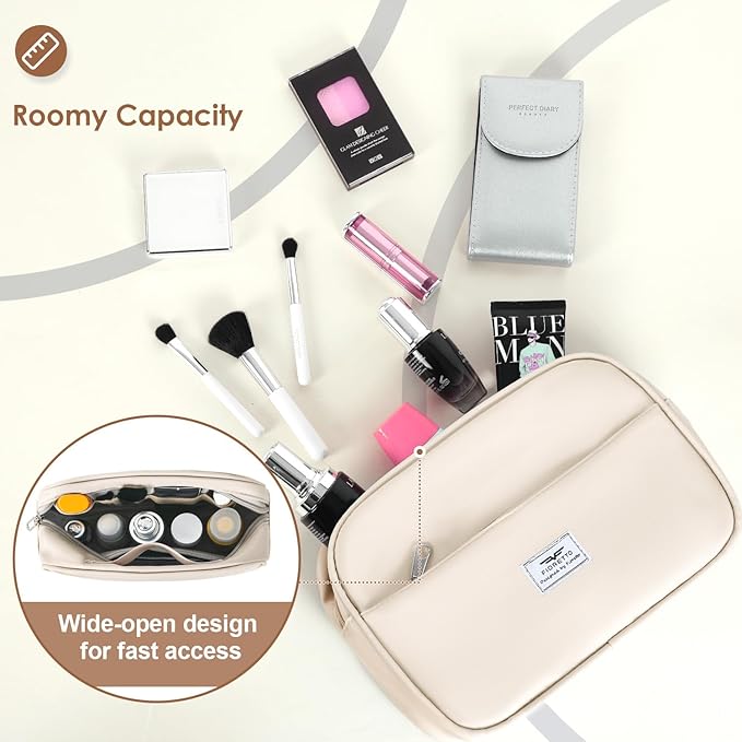 FIORETTO Womens Gym Tote Duffle Bag with Toiletry Bag, Sports Duffel Overnight Hospital Workout Carry on Bag for Girls with Wet Pocket & Shoe Compartment, Ideal for Travel, Swimming, Dance Beige-StrideForce Fitness