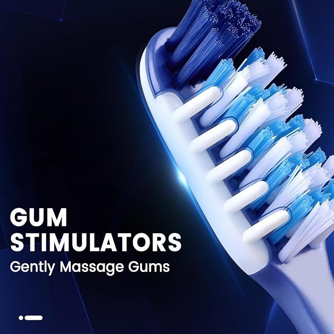 Soft Toothbrushes for Adults, Soft Rounded Bristles, Built in Gum Stimulators, 6 Count