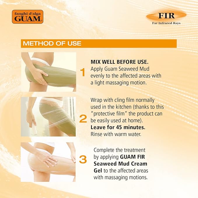 Guam Anti-Cellulite Hot Seaweed Mud ORIGINAL FORMULA | Sculpting Body Wrap To Remove Cellulite, Skin Tightening Treatment For Thighs And Legs, Inches Reduction, 1000 gr-StrideForce Fitness