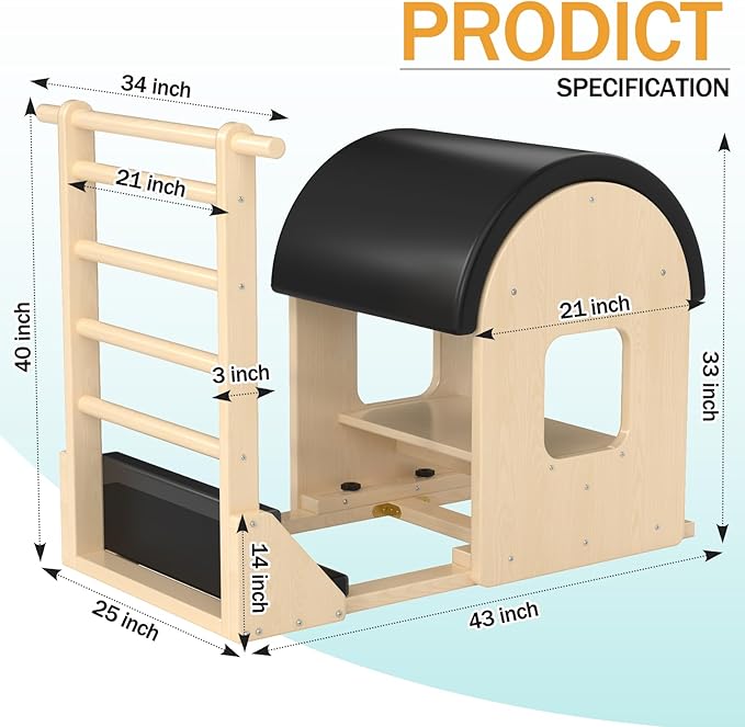 Pilates Barrel, Pilates Spine Corrector is Designed for People who Work in Offices, Pilates Arc Corrects Posture, Relaxes,Stretches to Make The Spine Soft and Supple- Sturdy Solid-3h09n1-StrideForce Fitness