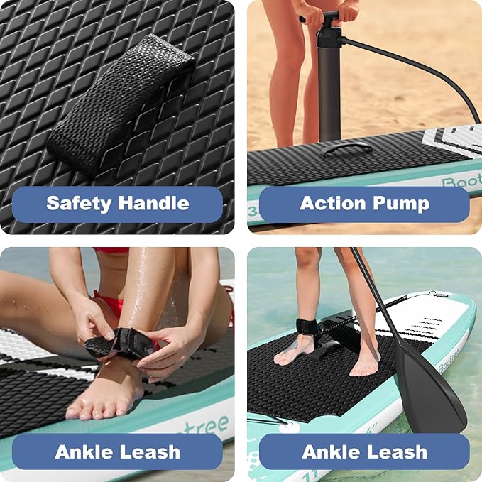 Inflatable Stand Up Paddle Board (6'' Thick) - Premium SUP Board with Durable SUP Accessories & Non-Slip Deck | Includes Paddle Pump & Backpack | for Adults/Youth-StrideForce Fitness