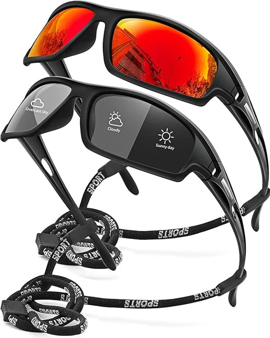 Polarized Sports Sunglasses for Men 100% UV Protection Wrap Around Unbreakable Sun Glasses for Fishing Driving-StrideForce Fitness