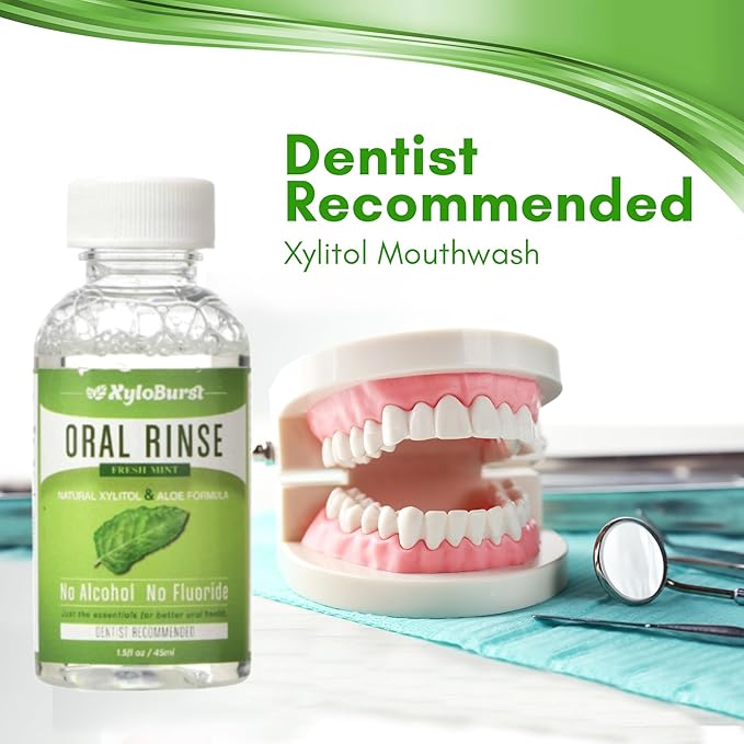 Xyloburst Oral Rinse Mouthwash - Natural Xylitol Mouthwash | Fluoride Free Mouth Wash | Alcohol Free | Fresh Mint Mouth Rinse | SLS Free | Travel 10-Pack