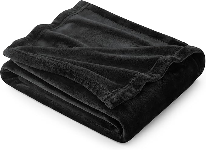 Bedsure Fleece Throw Blanket for Couch Black - Lightweight Plush Fuzzy Cozy Soft Blankets and Throws for Sofa, 50x60 inches-StrideForce Fitness