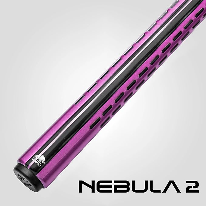 RHINO Nebula 2 Pool Cue - 100% Carbon Fiber Shaft & Composite Butt. Time Crystal Tip, Pro Taper Design, 12.4 mm,12.8 mm. 3/8-8 Joint, 3D Friction Grip. Low Deflection Pool Cue-StrideForce Fitness