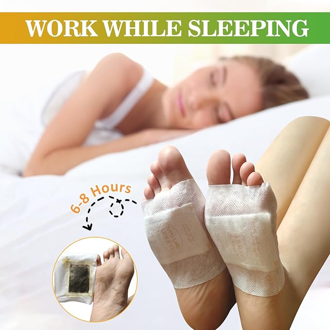 62 Pads Foot Pads -with Pure Natural Turmeric & Ginger, Wormwood, Bamboo Vinegar, Bigger Adhesive Pad Ginger Foot Pads-StrideForce Fitness