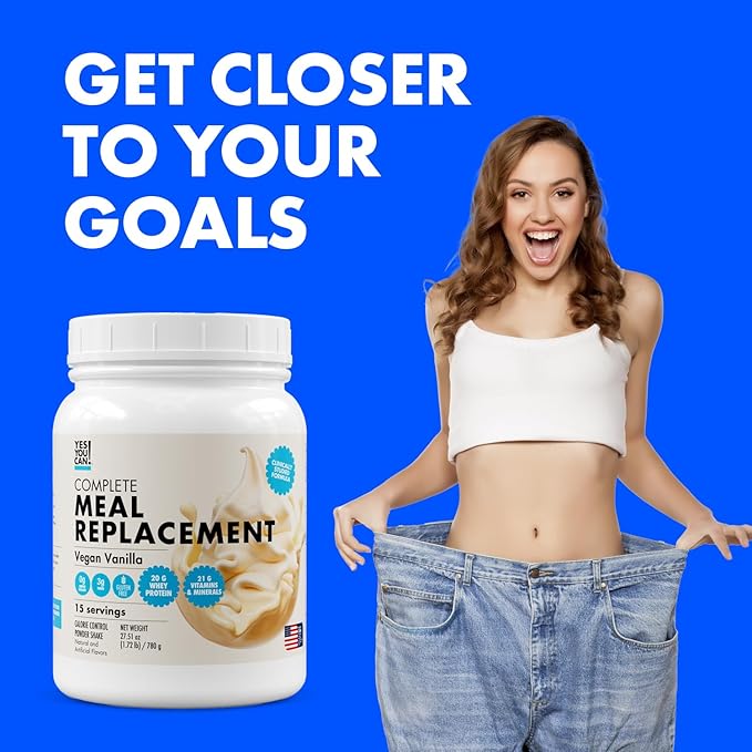 Yes You Can! Meal Replacement Shake - 20G Protein, 5G Fiber, 21 Vitamins & Minerals - Meal Replacement Protein Powder - Complete All-in-One Nutrition - 15 Servings (Vanilla) - 2 Pack-StrideForce Fitness