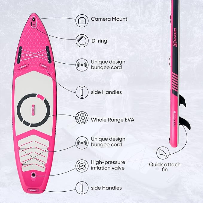 Inflatable Paddle Board,Stand Up Paddle Board Set, Extra Wide SUP Board with Removable Fin, Floating Paddle, Hand Pump, Waterproof Phone Pouch,Traveling Board-StrideForce Fitness