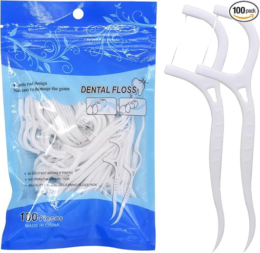 RZJZGZ 100Pcs Deep Clean Floss Cool Mint Floss Threaders for Braces