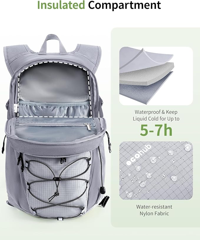 ECOHUB Hydration Backpack for Men Women, 20L Lightweight Hiking Daypack Cycling Backpack with 2L Water Bladder, Insulated Hydration Pack with Waist Pack-StrideForce Fitness